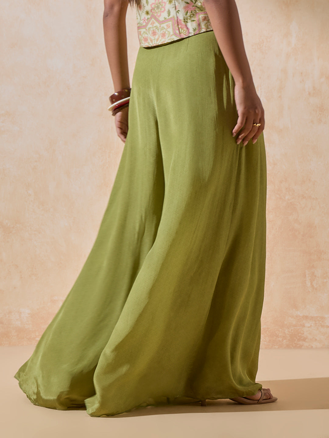 Wide-Leg Palazzos - Green