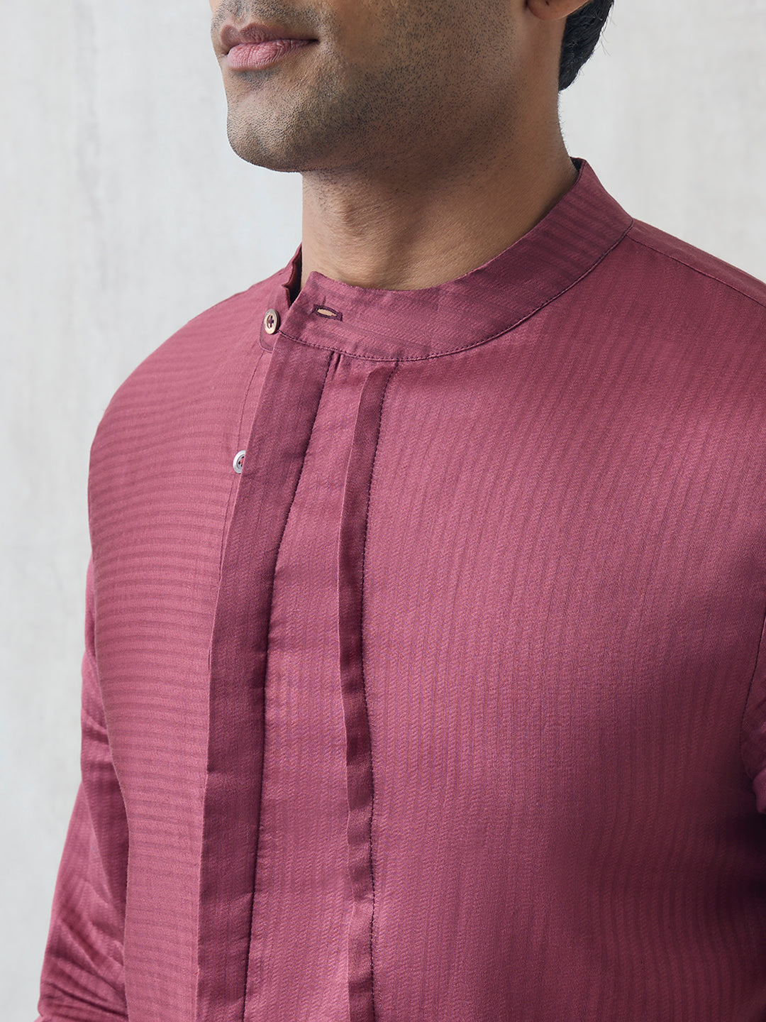 Asymmetric Short Kurta - Maroon
