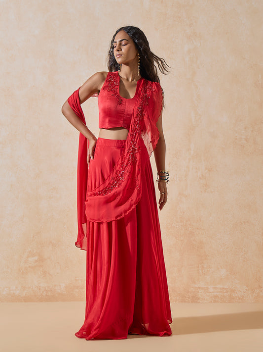 Embroidered Blouse – Red