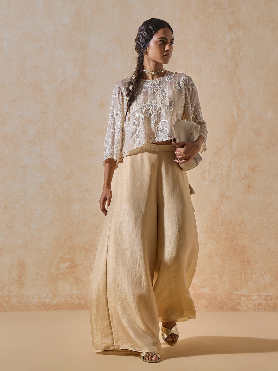 Bead Detailed Top - Ivory