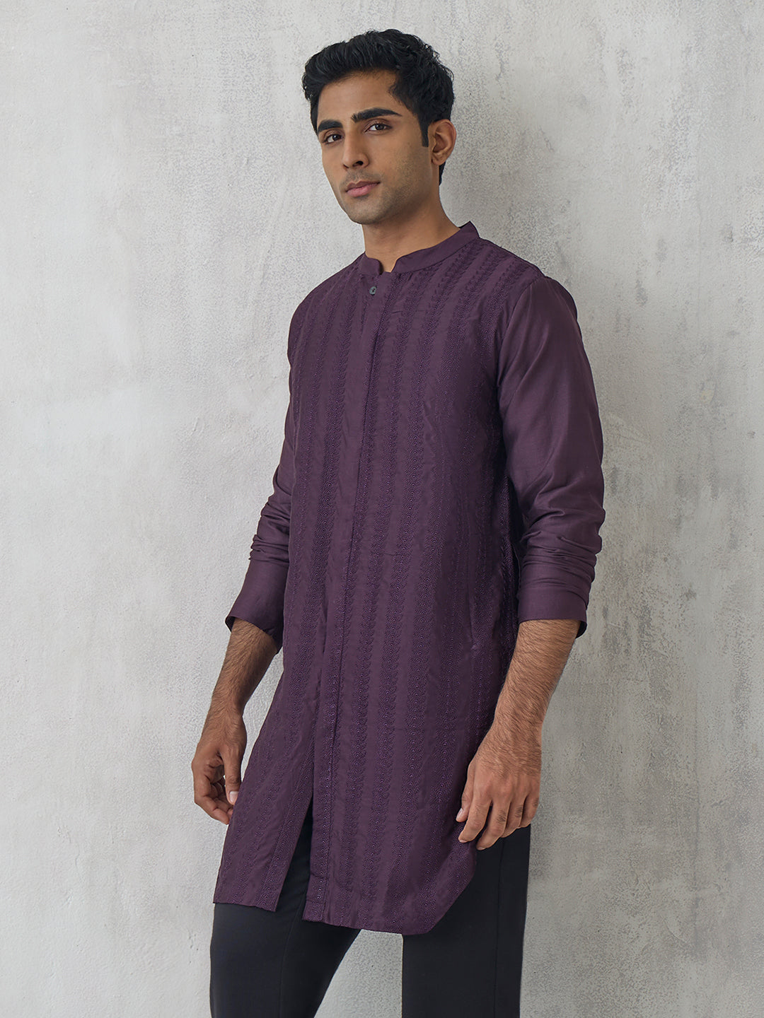 Woven Kurta – Purple