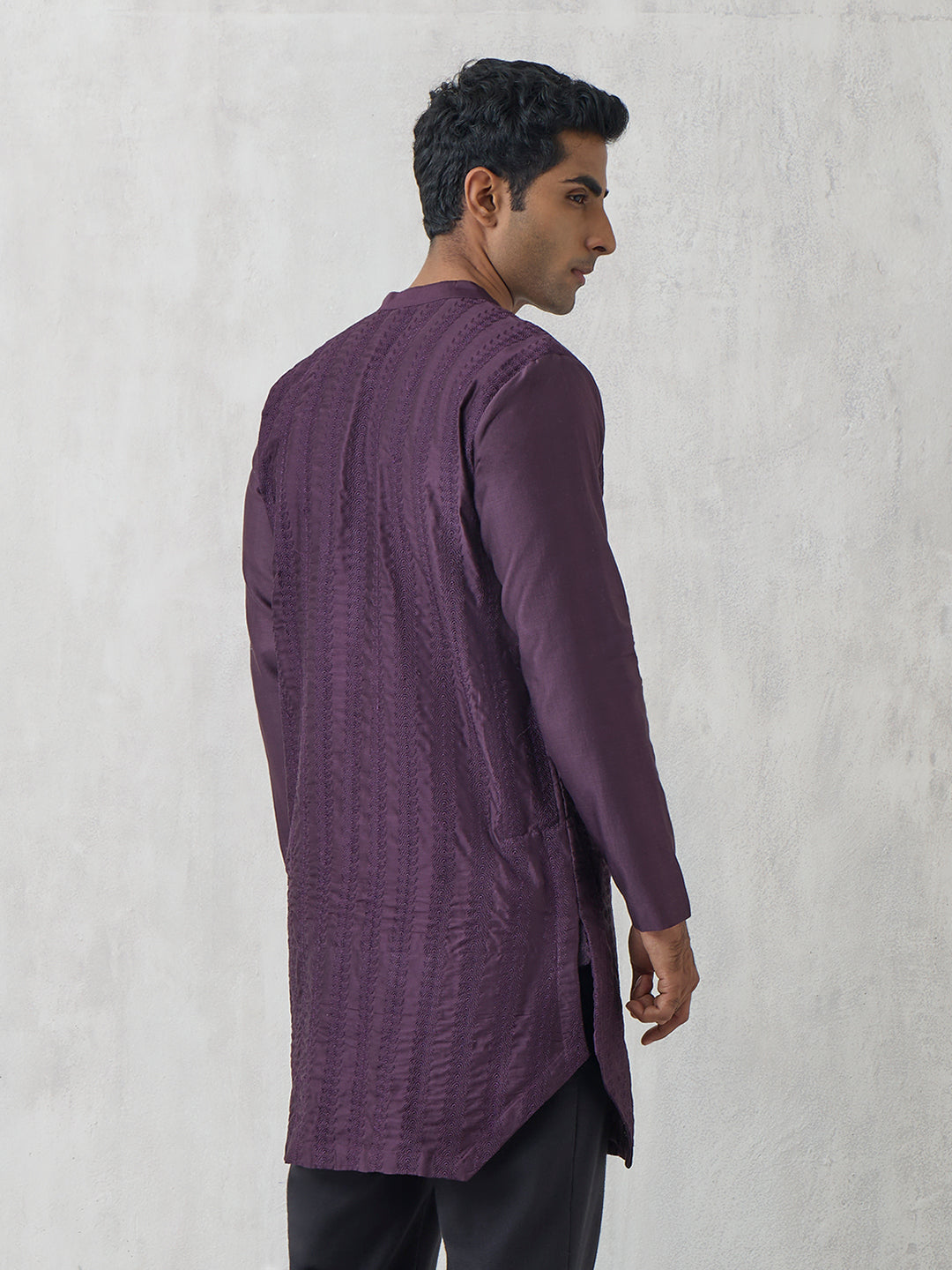 Woven Kurta - Purple