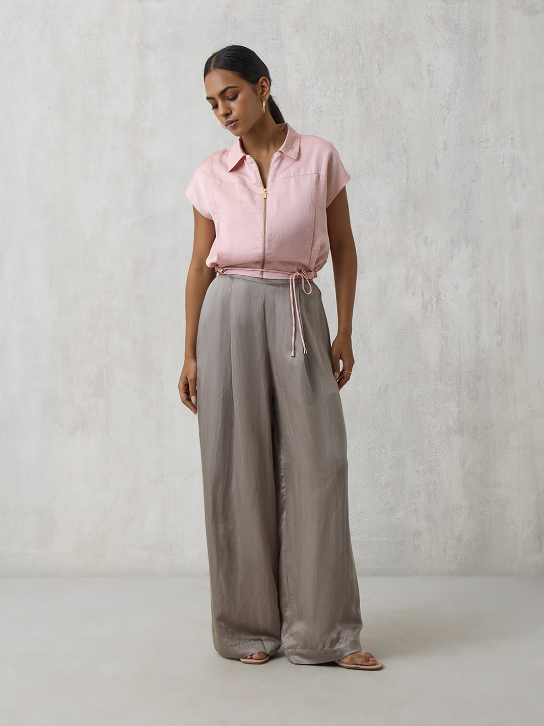 Wide-Leg Pants - Grey