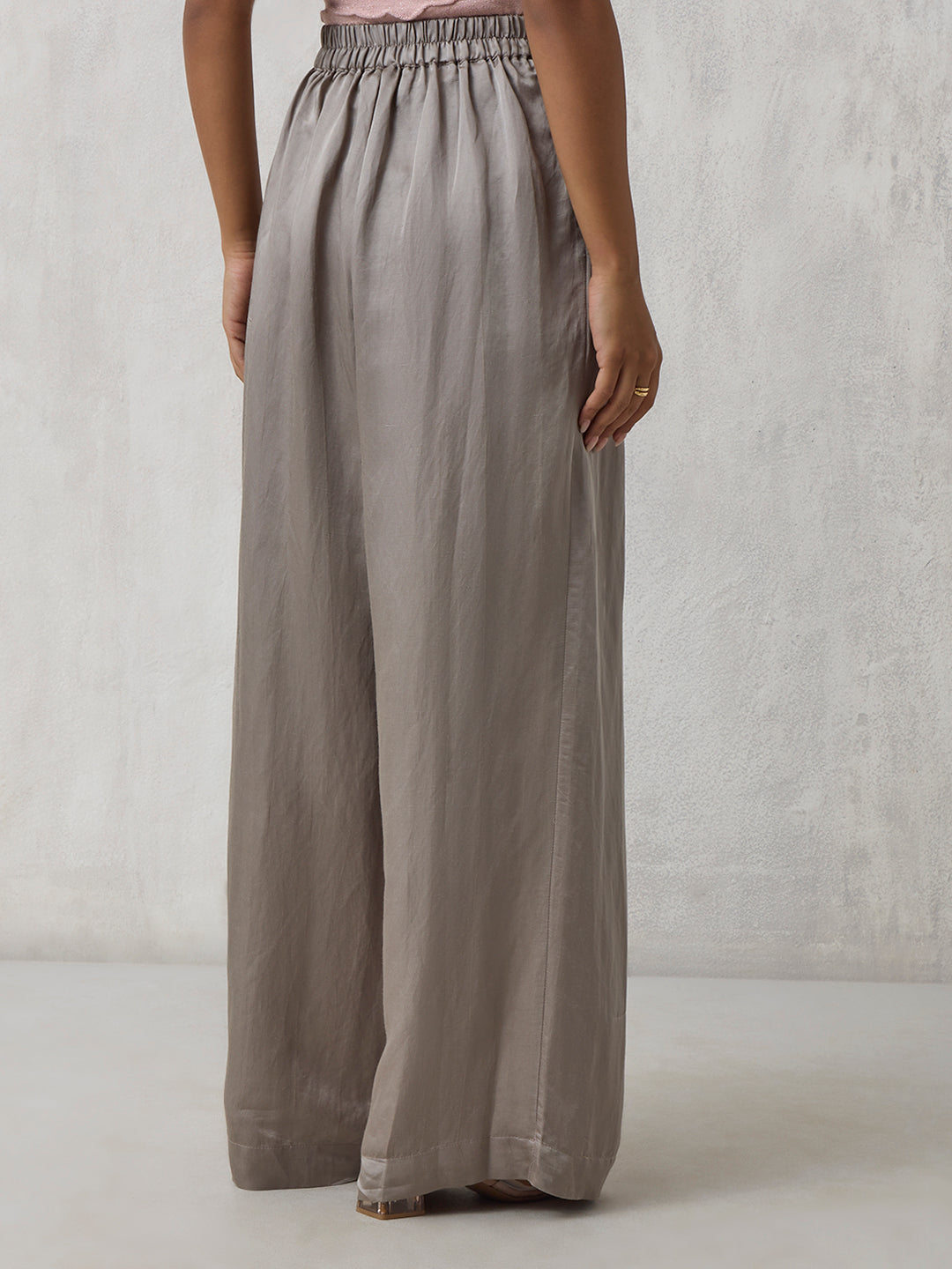 Wide-Leg Pants - Grey