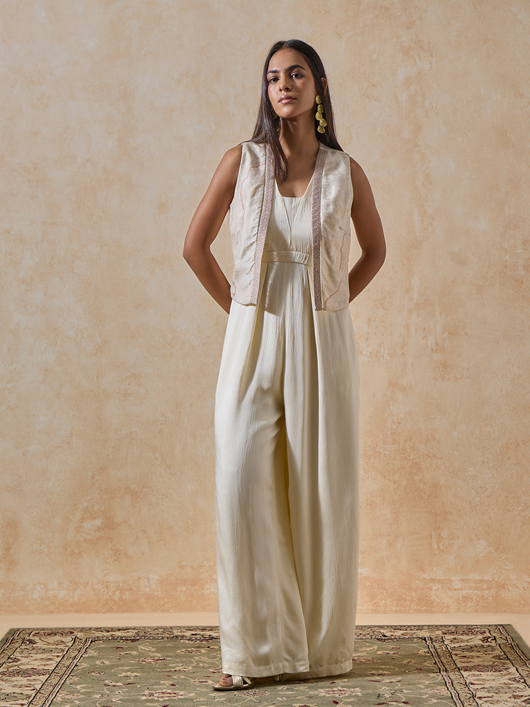 Jumpsuit With Vest - Ivory