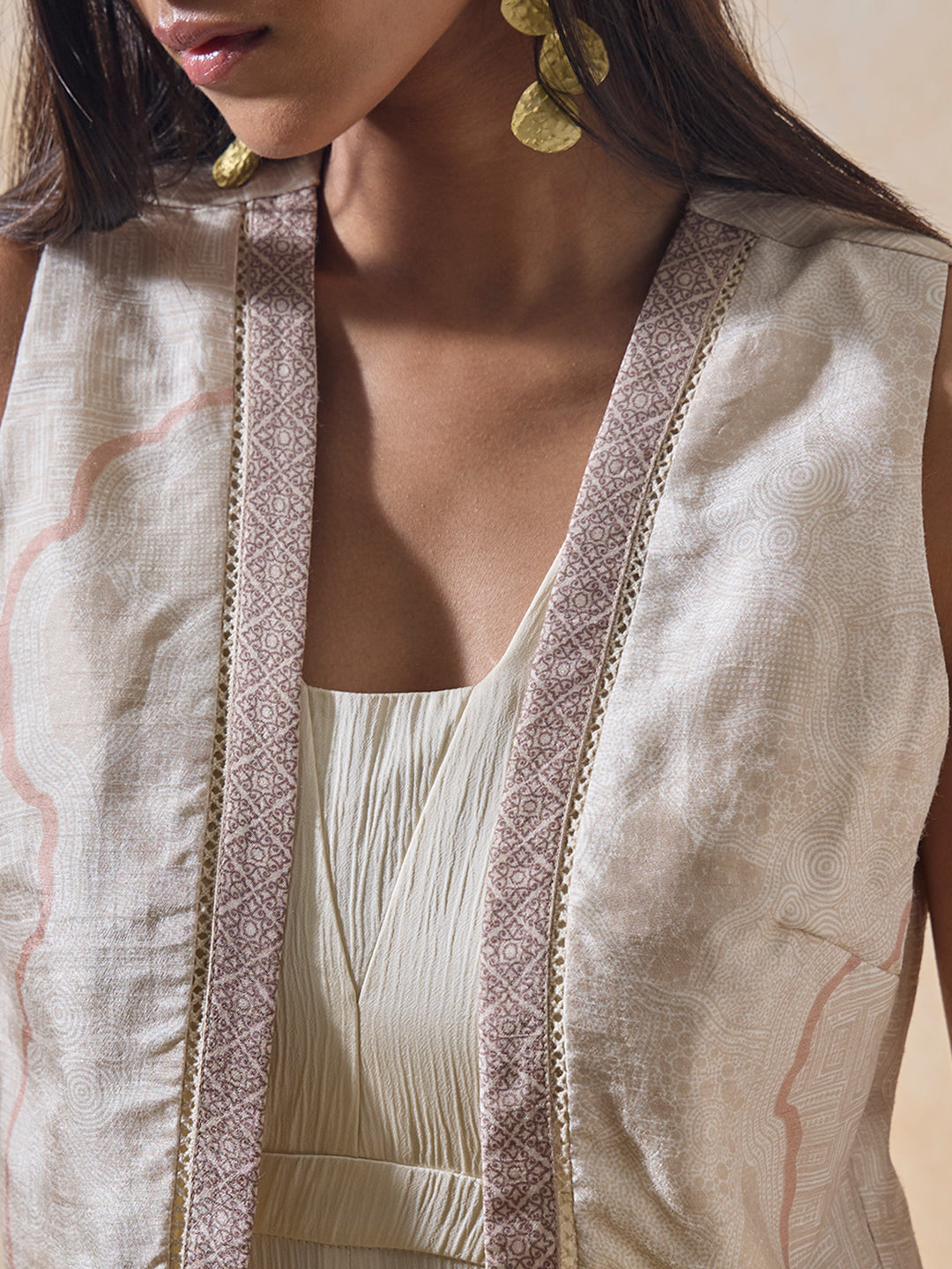 Jumpsuit With Vest - Ivory