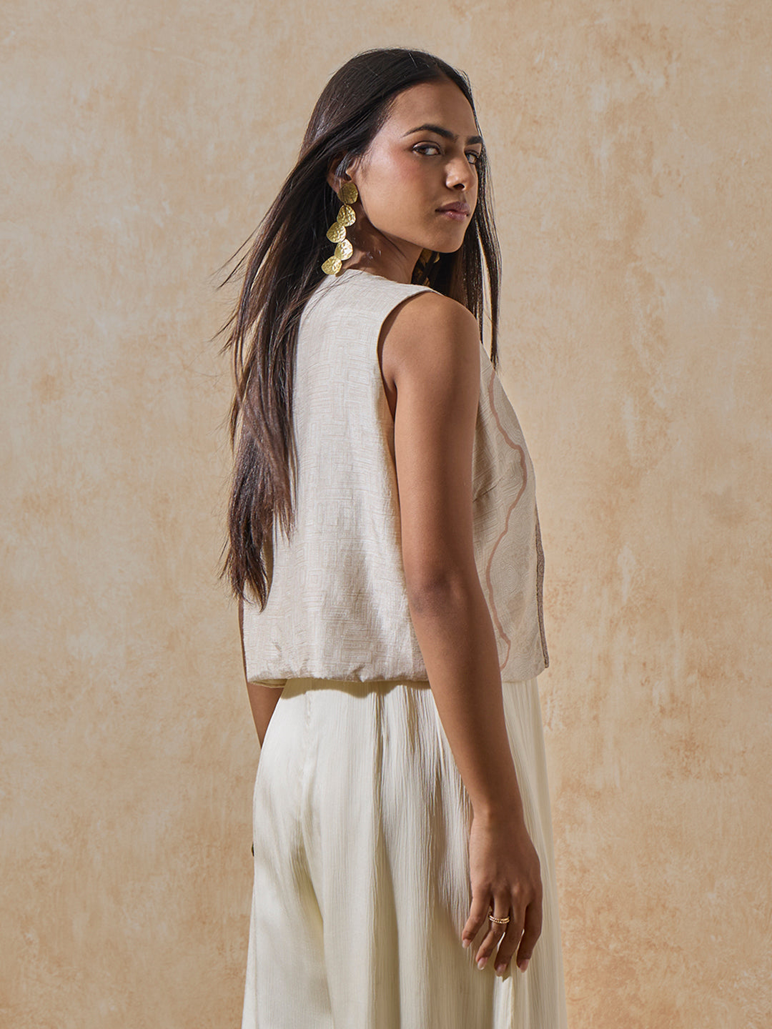 Jumpsuit With Vest - Ivory