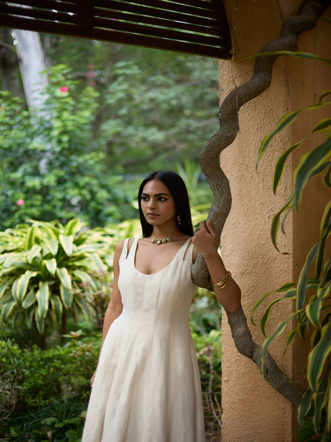 Solid Midi Dress - Ivory