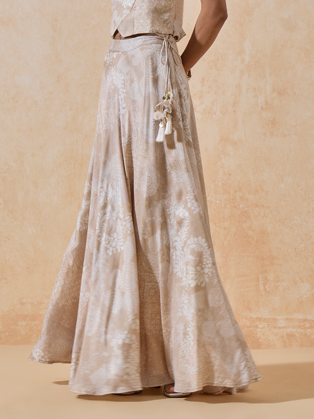 Printed Skirt - Beige