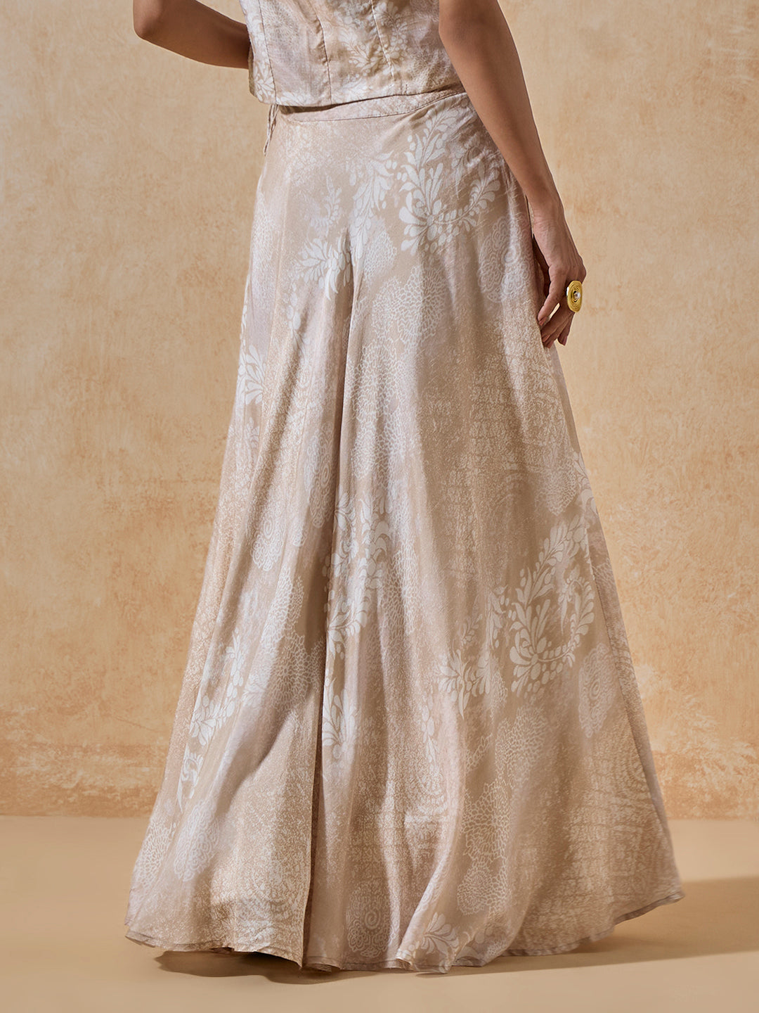 Printed Skirt - Beige