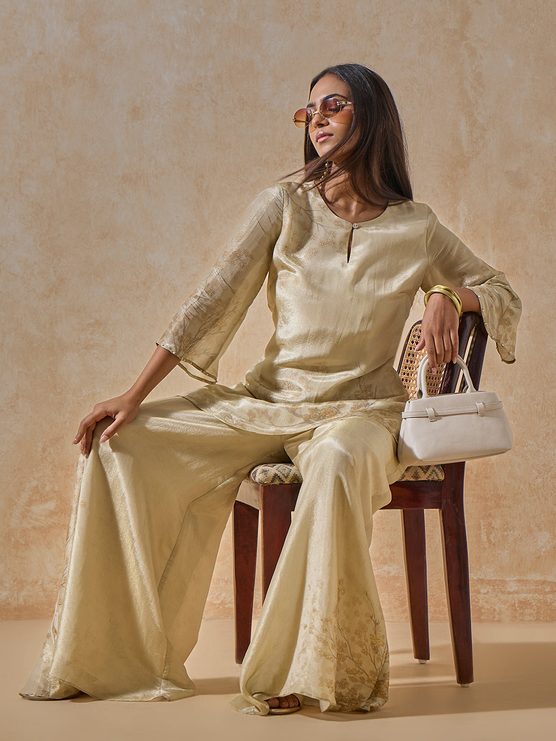 Printed Kurta Set - Gold