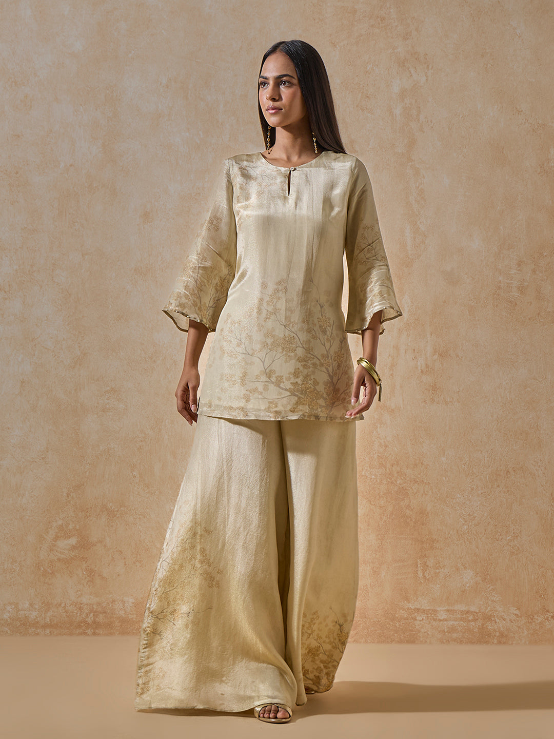 Printed Kurta Set - Gold