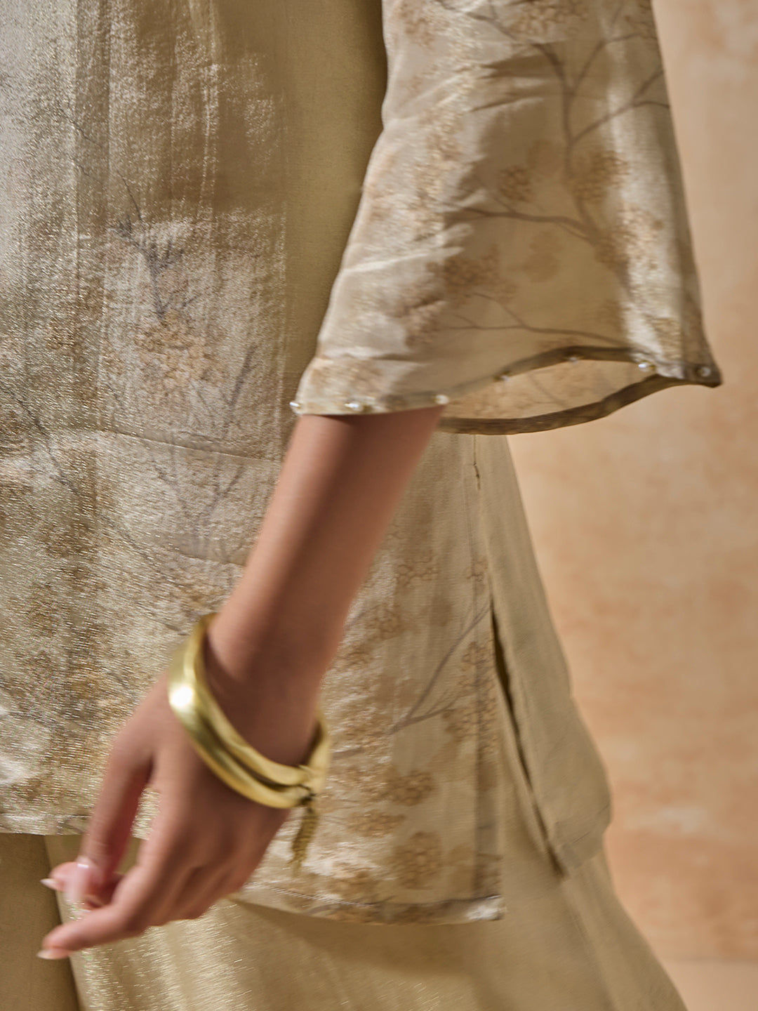 Printed Kurta Set - Gold