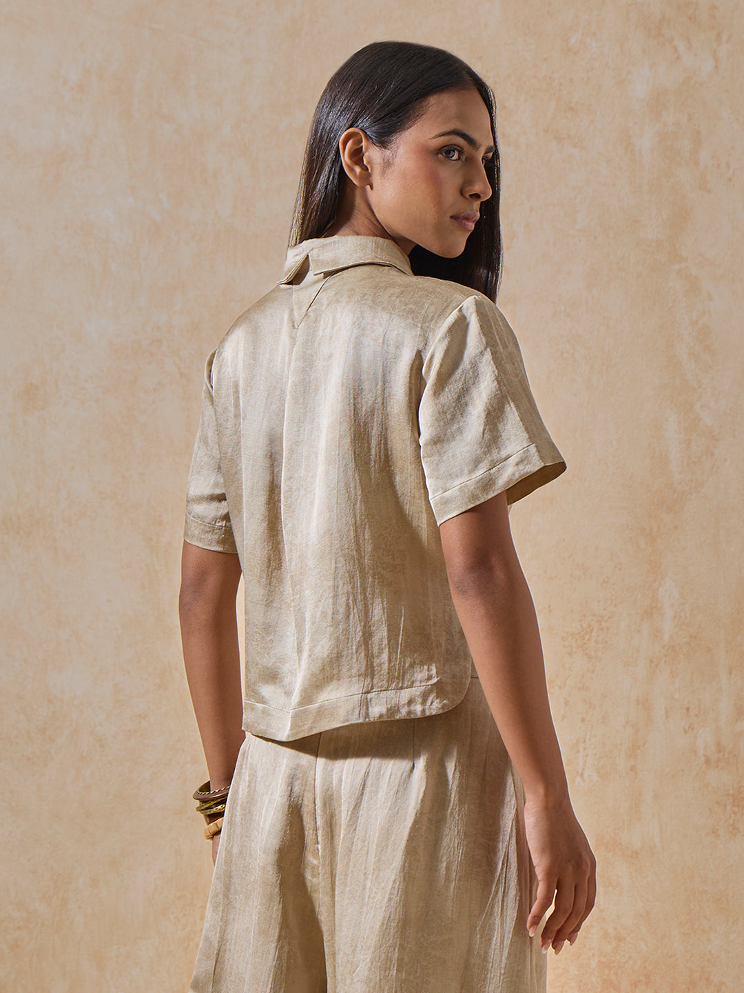 Embroidered Shirt - Beige