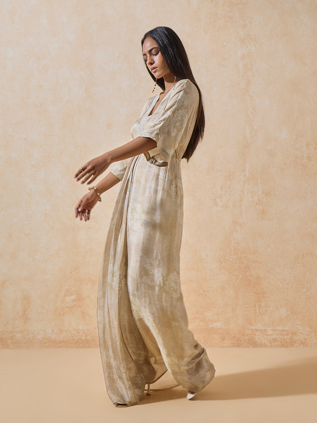 Printed Kaftan - Beige