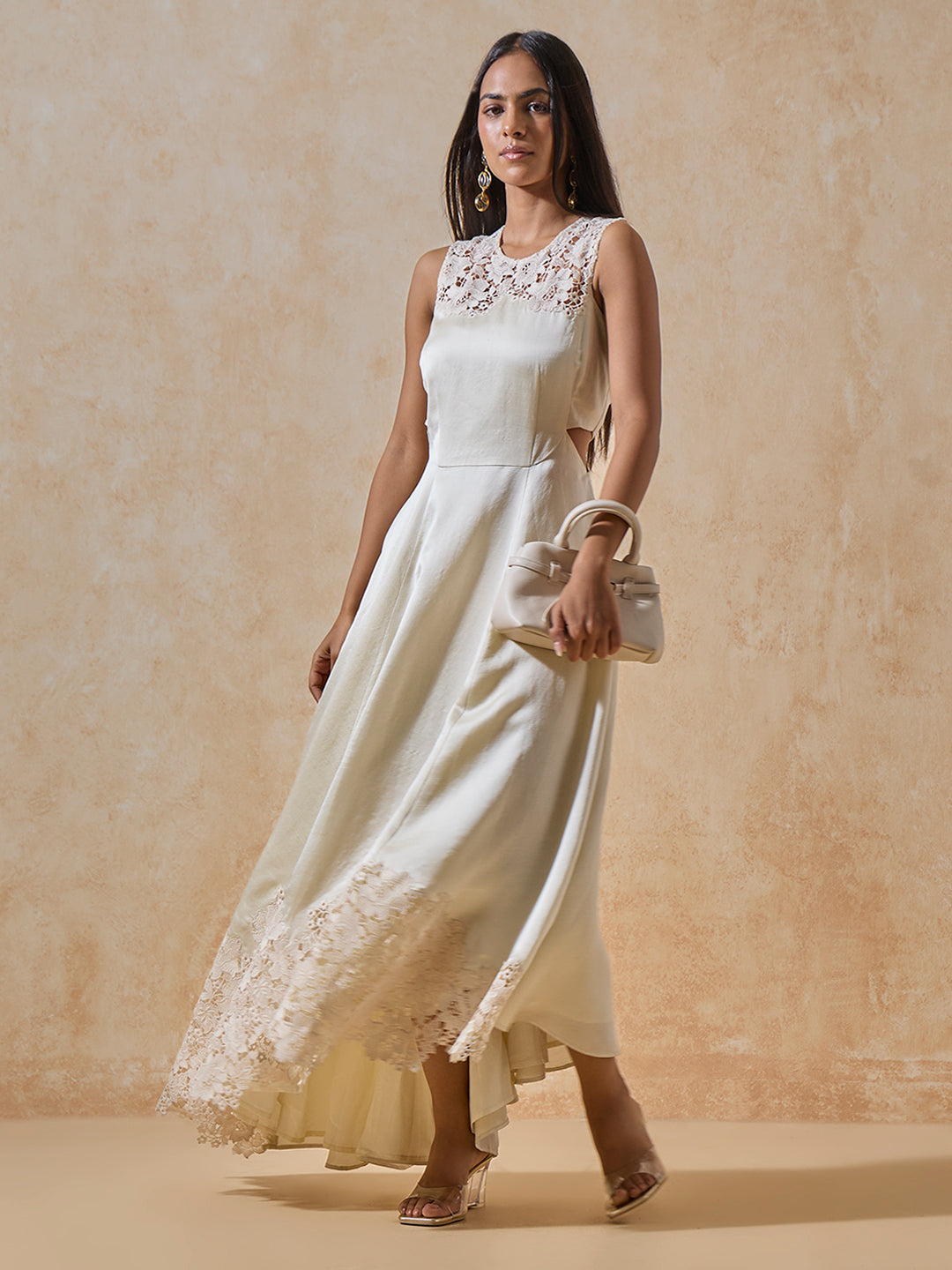 Floral Lace Dress - Ivory