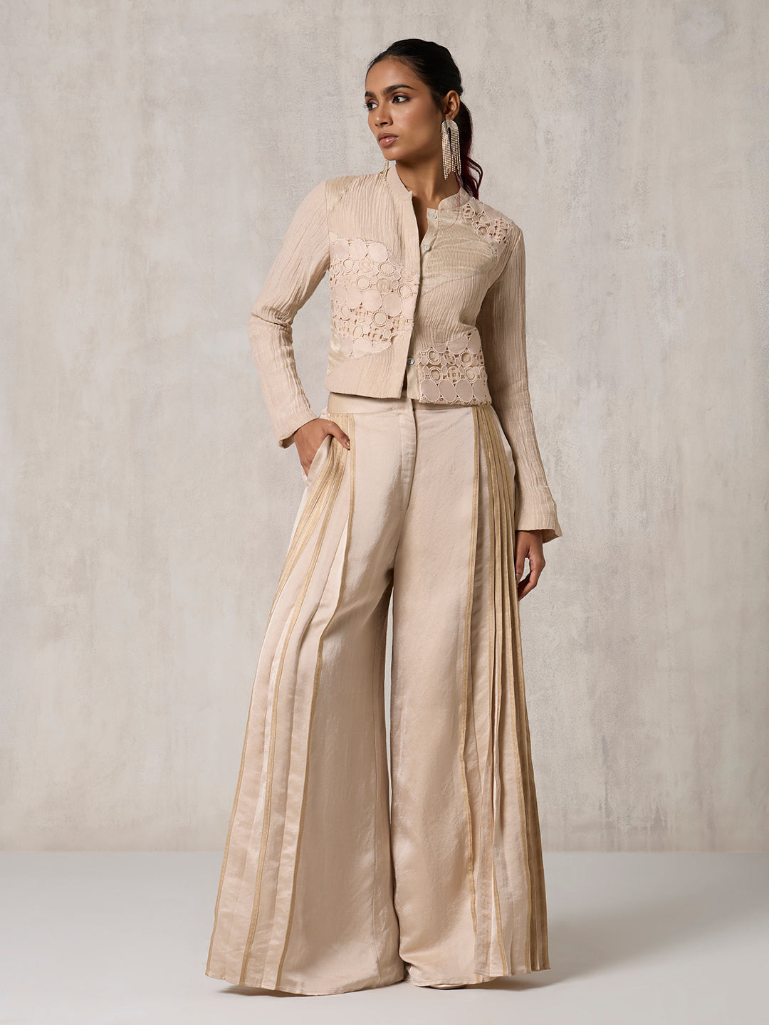 Embroidered Top - Beige