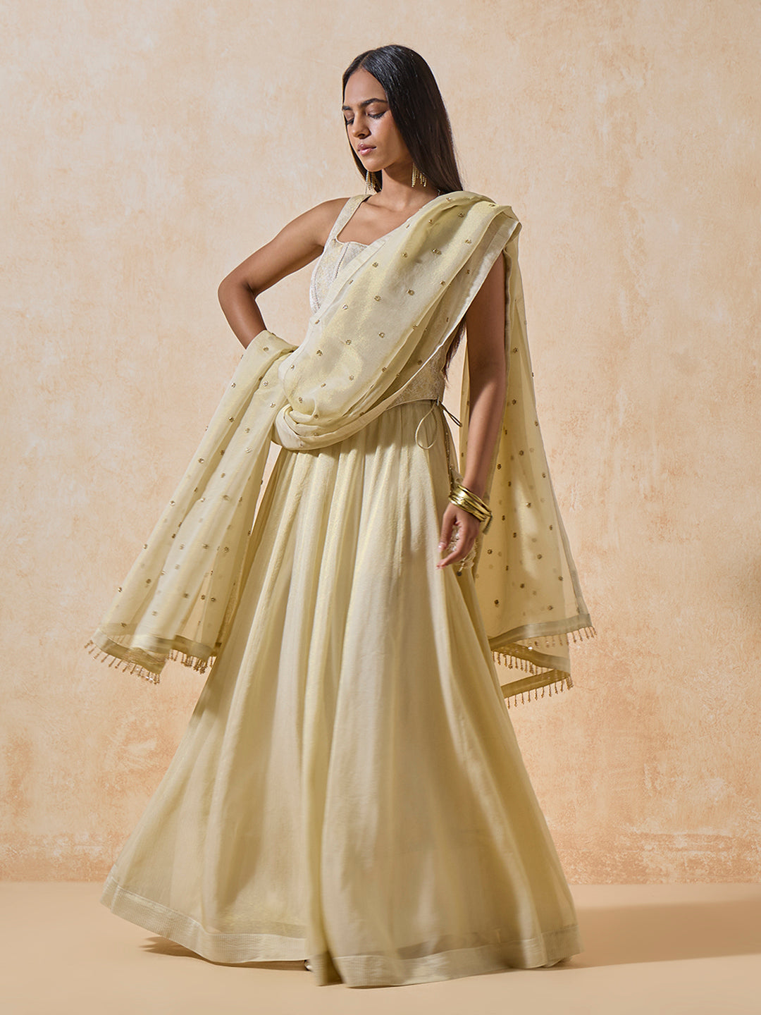 Lehenga Skirt - Light Gold