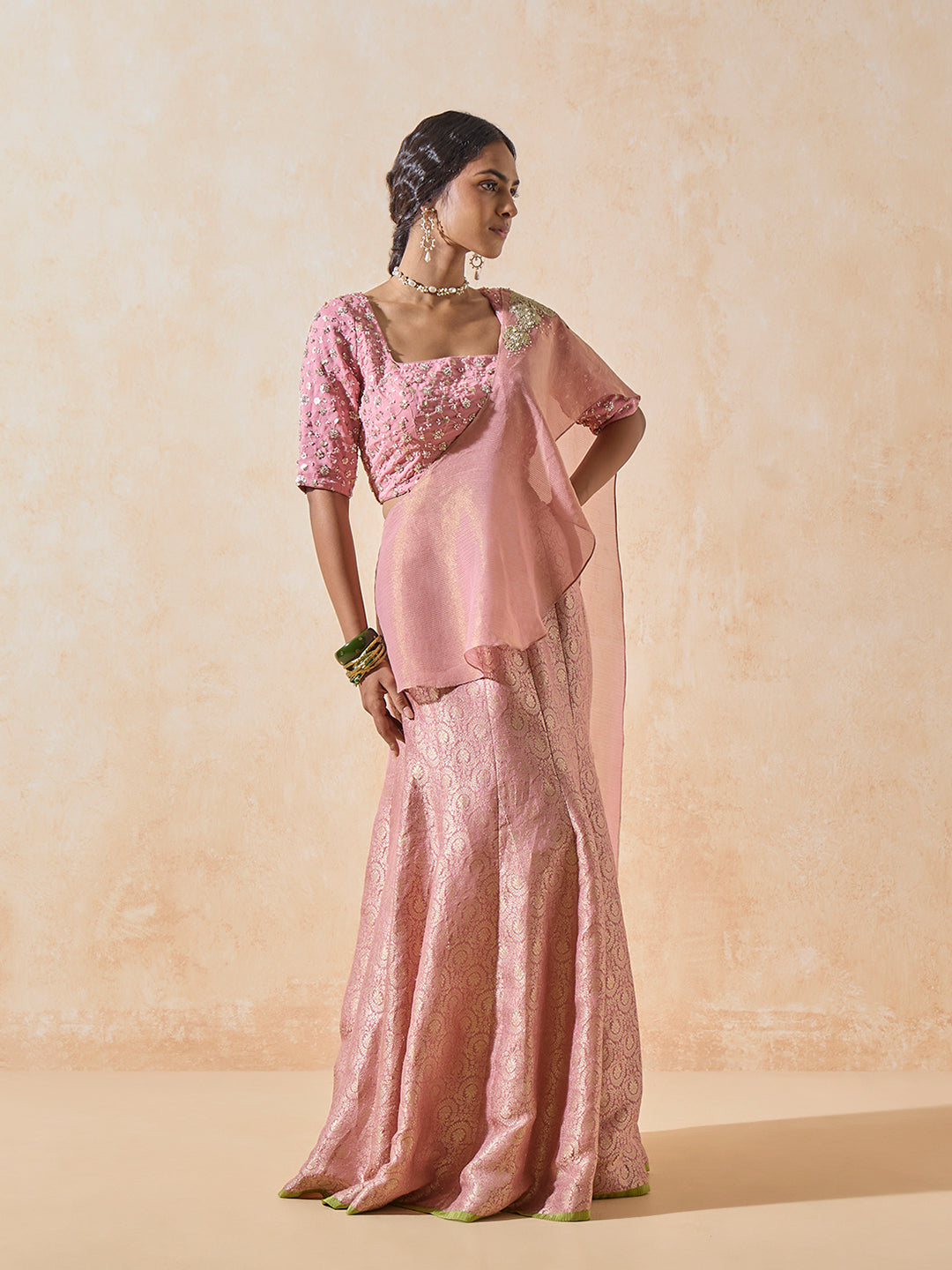 Floral Embroidered Blouse - Pink