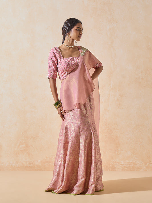 Floral Embroidered Blouse - Pink