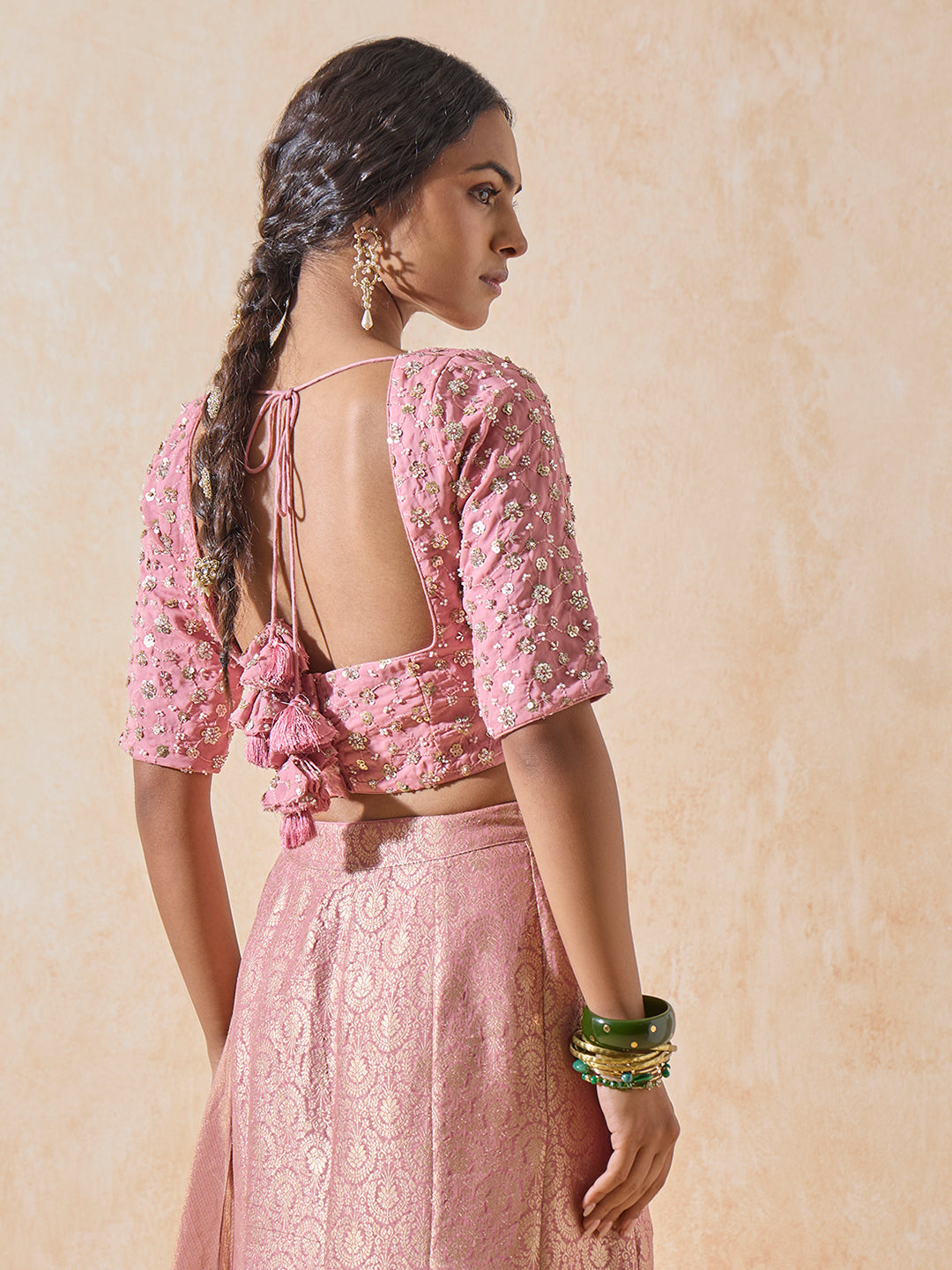 Floral Embroidered Blouse - Pink