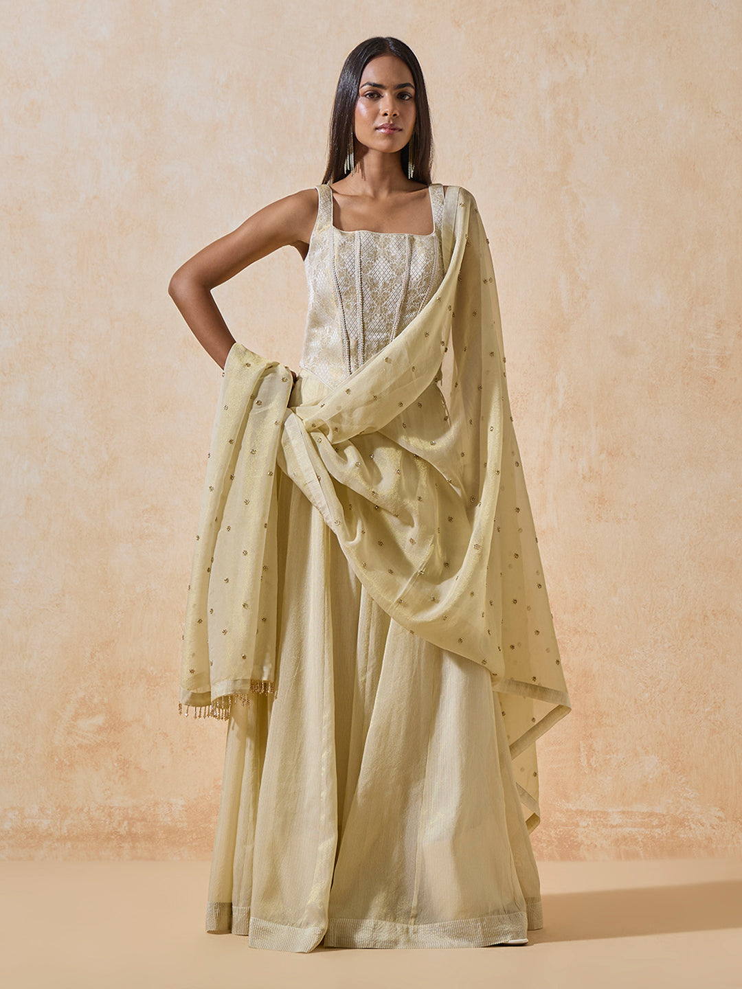 Brocade Corset - Gold