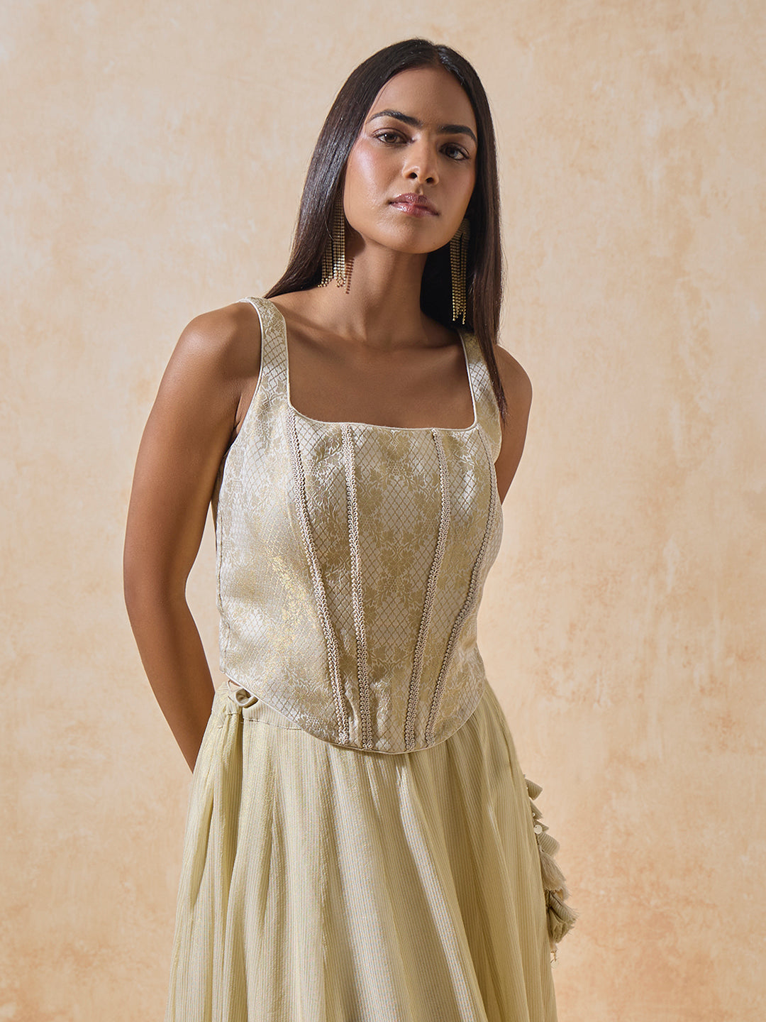 Brocade Corset - Gold