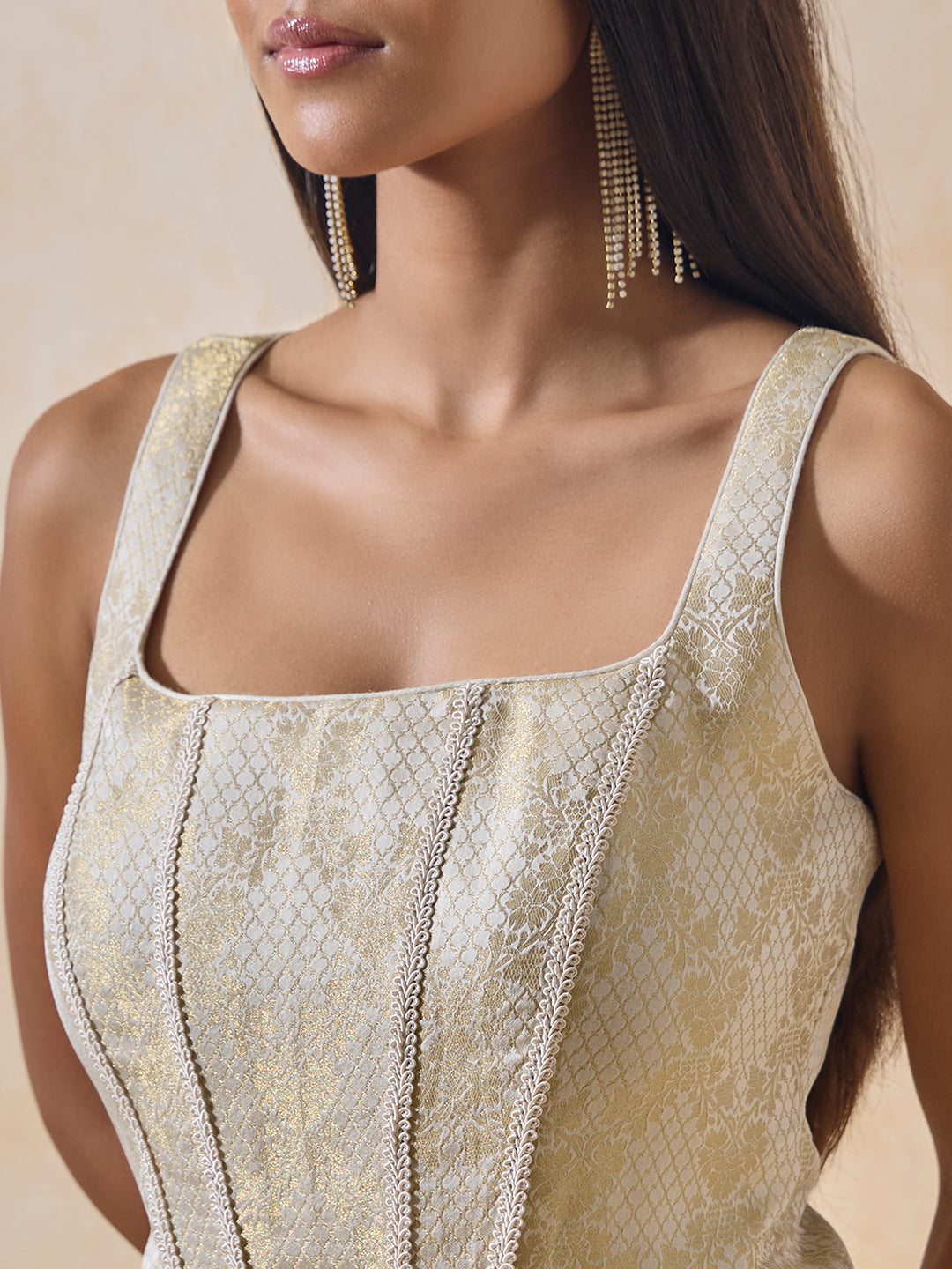 Brocade Corset - Gold