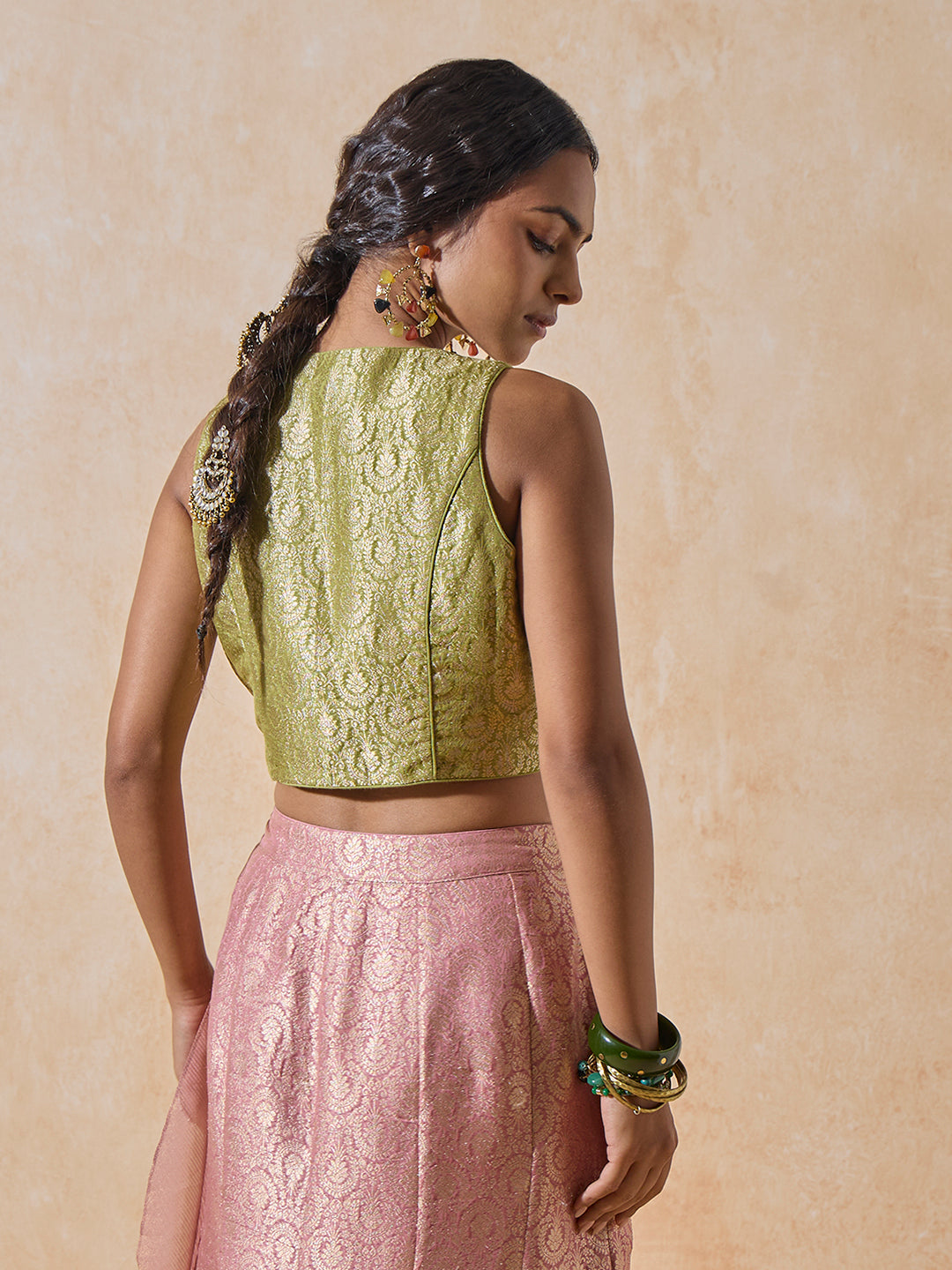 Brocade Blouse - Green