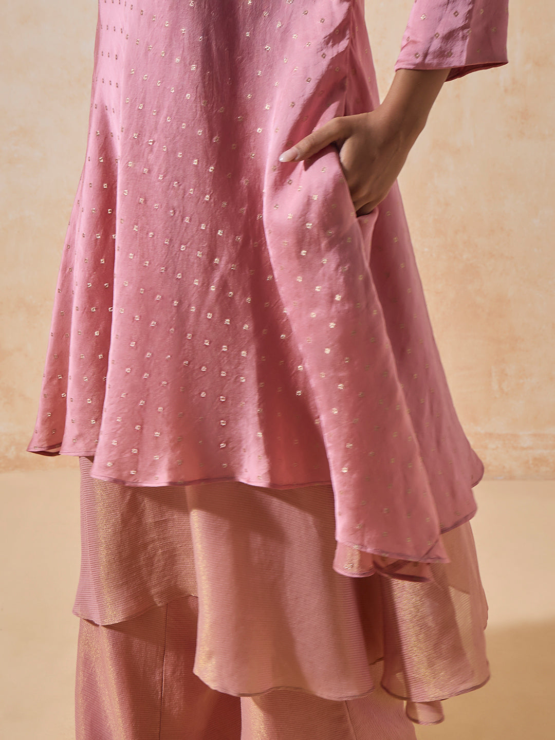 Embroidered Kurta - Pink