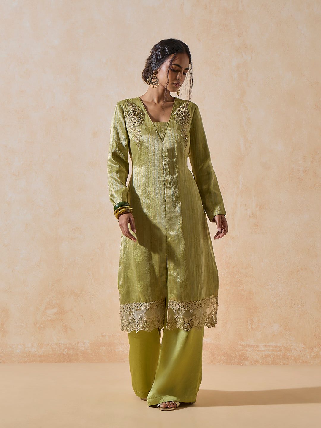 A-Line Kurta - Green