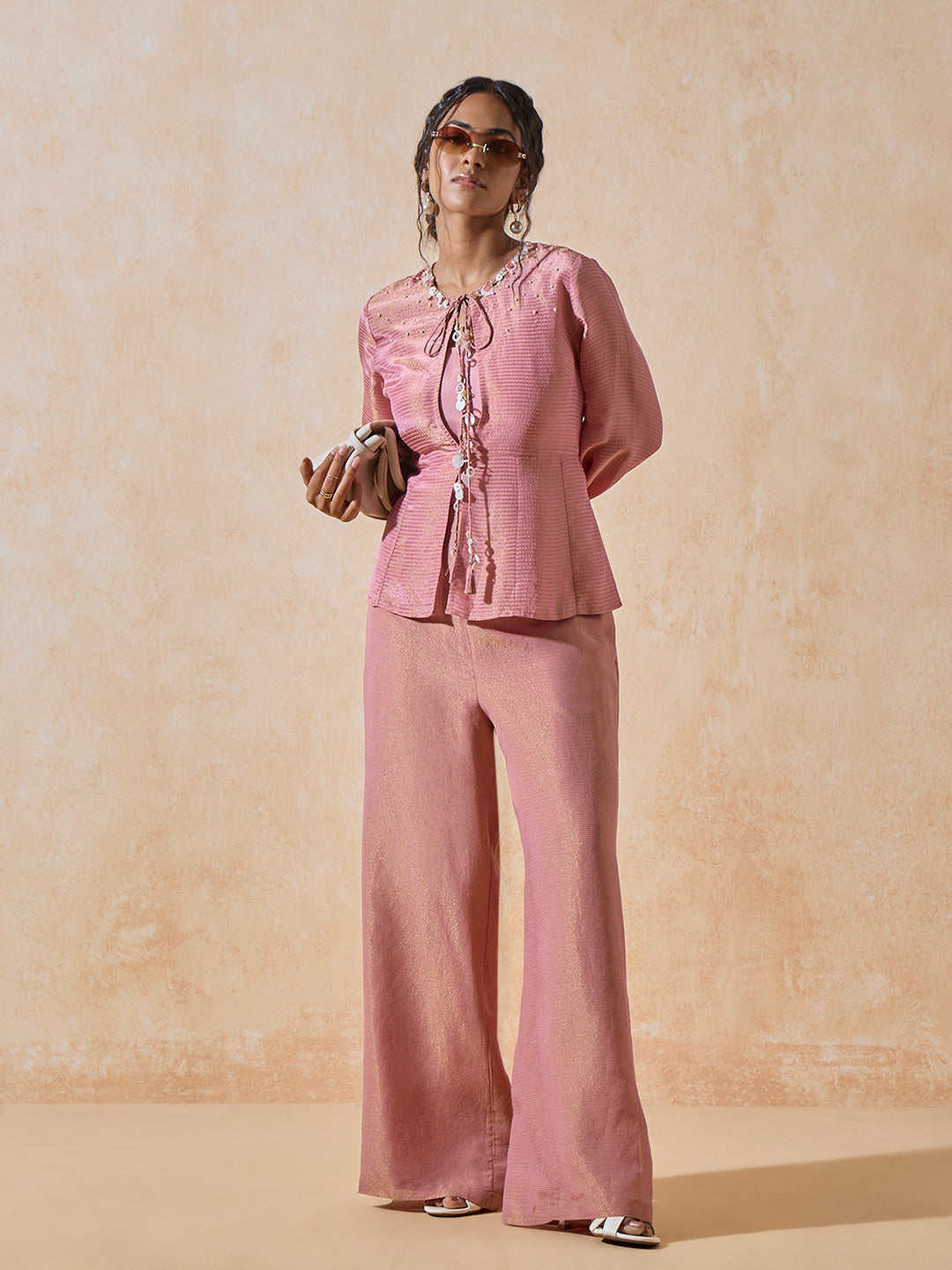 Top with Tie-Up Front - Pink