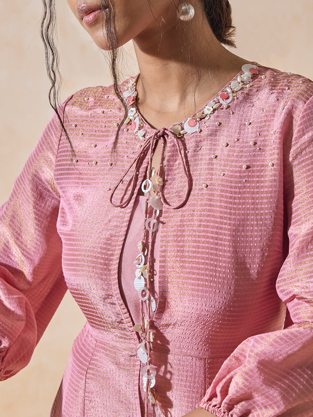 Top with Tie-Up Front - Pink