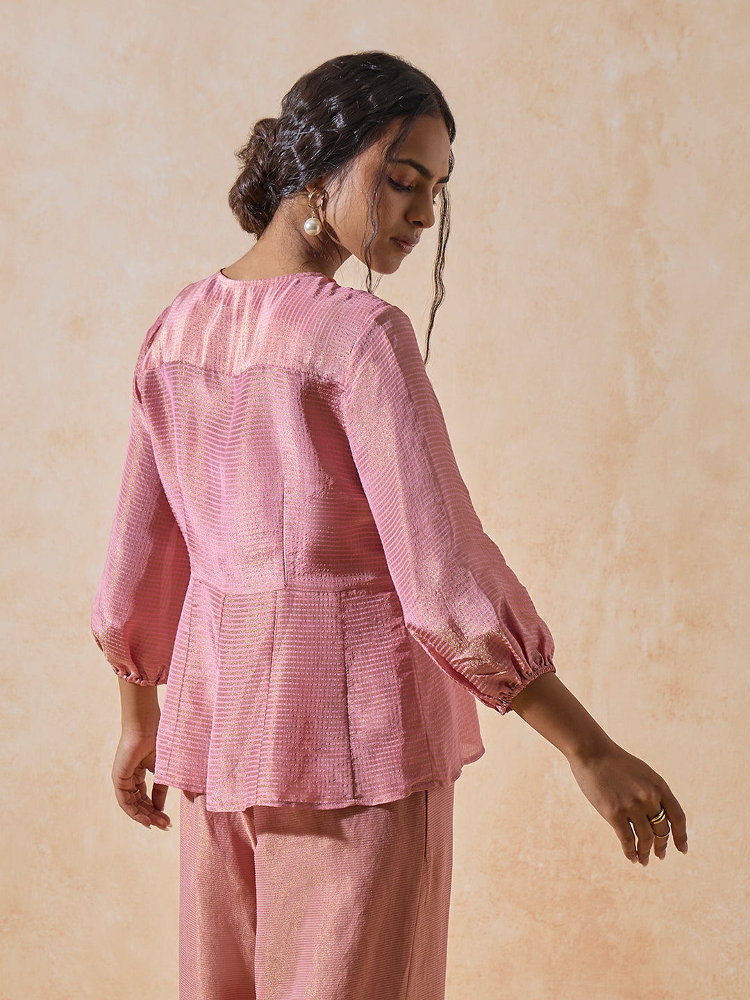 Top with Tie-Up Front - Pink