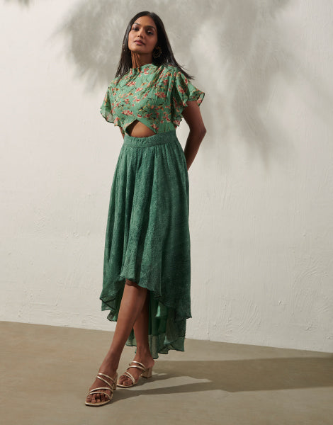 Floral Peak-a-Boo Dress