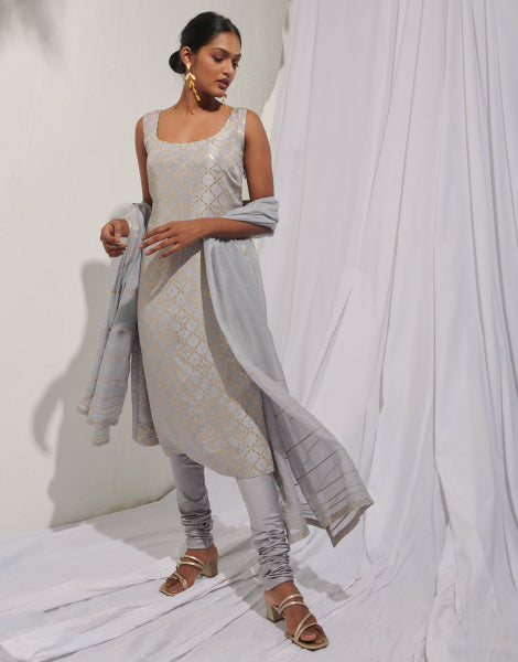 Jacquard Kurta Set with Dupatta