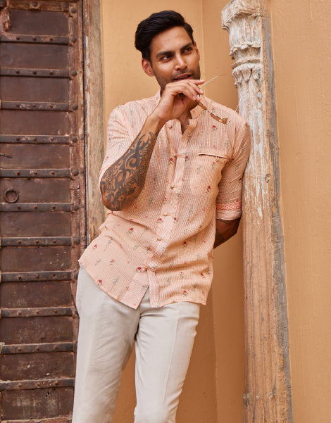 Printed Shirt with button detail