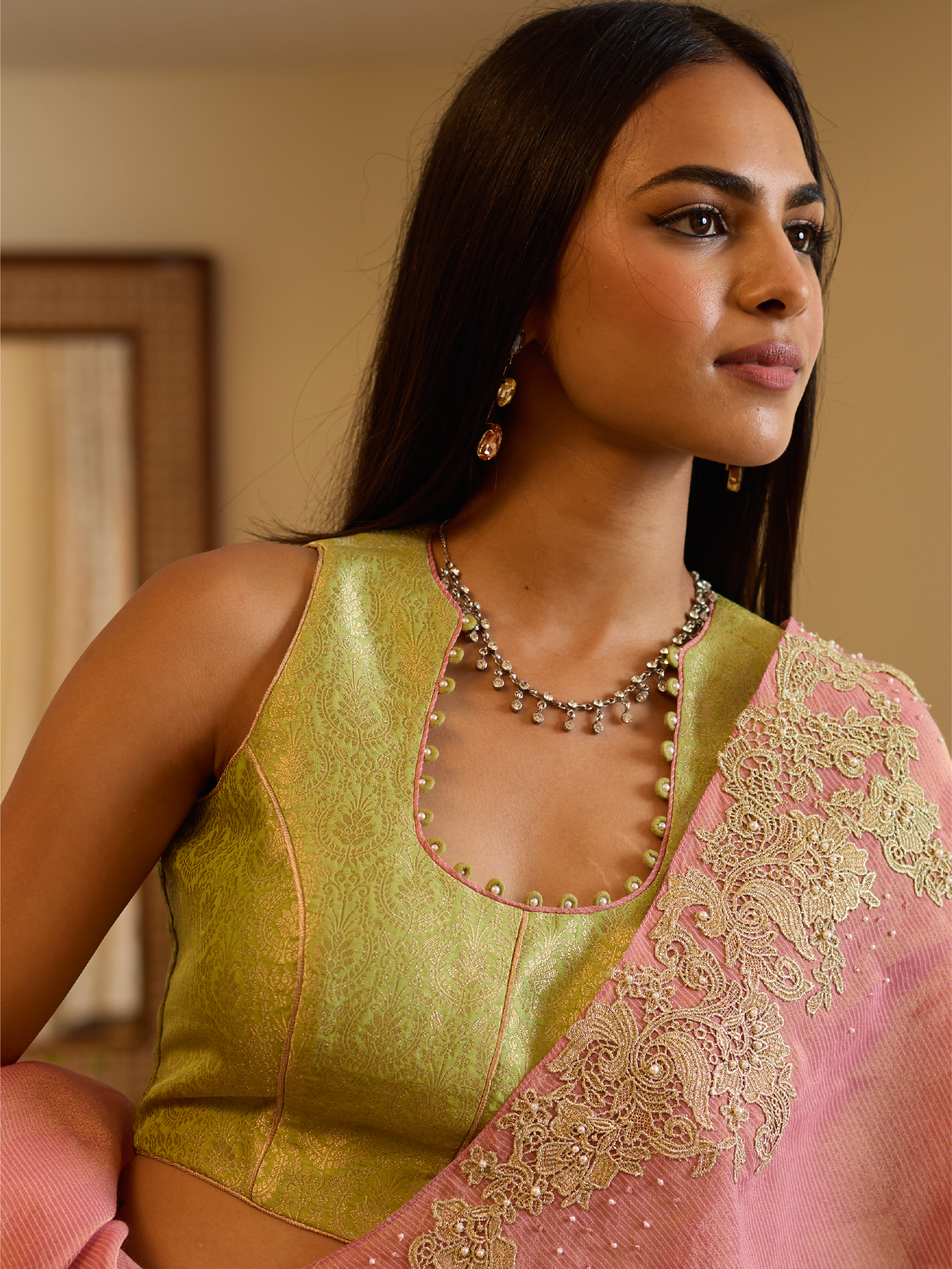 Brocade Blouse - Green